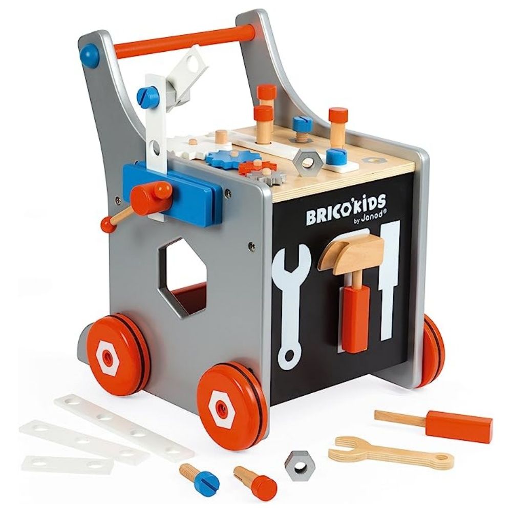 Bancada de Ferramentas Carrinho Magnético de Ferramentas Brinquedo Educativo de Madeira
