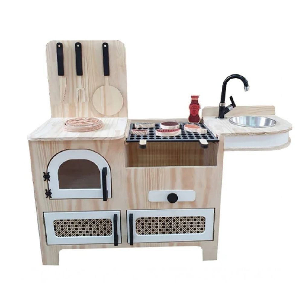 Cozinha Infantil Completa - Churras e Forno de Pizza 