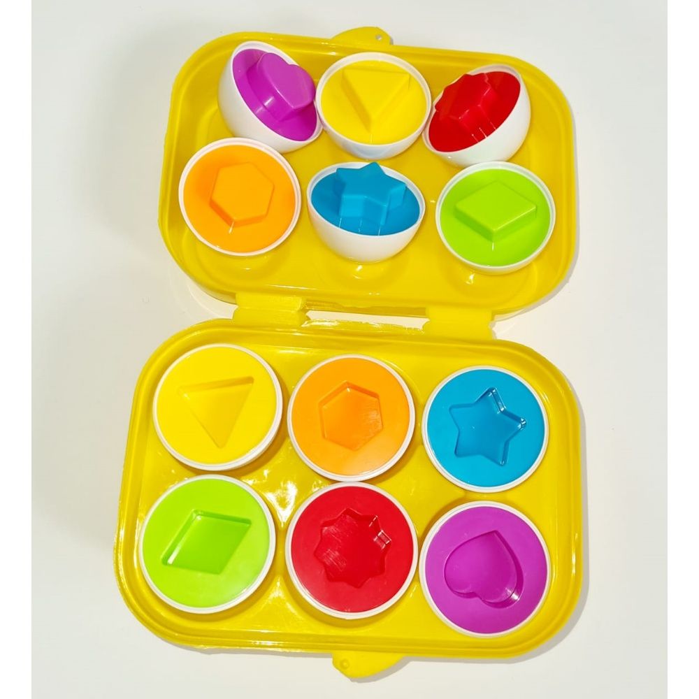 Sensorial - Kit de Aprendizado de Cores Formas Encaixa Ovos